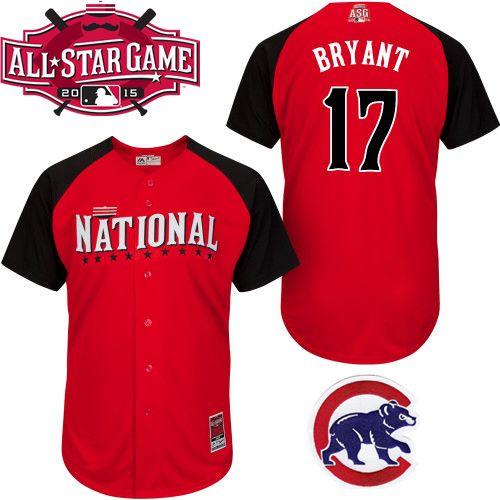 National League Cubs 17 Bryant Red 2015 All Star Jersey