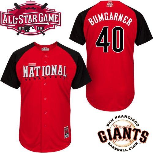 National League Giants 40 Bumgarner Red 2015 All Star Jersey