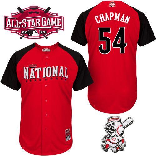 National League Reds 54 Chapman Red 2015 All Star Jersey