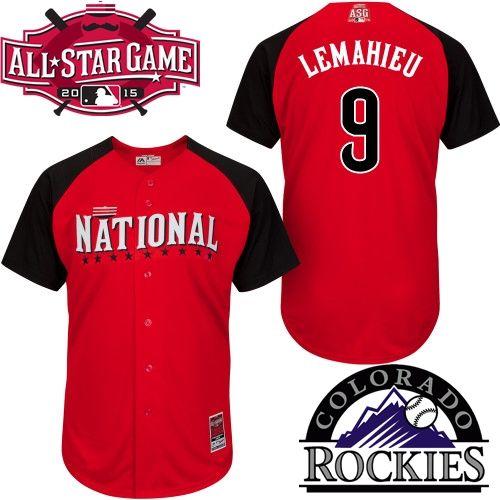 National League Rockies 9 Lemahieu Red 2015 All Star Jersey