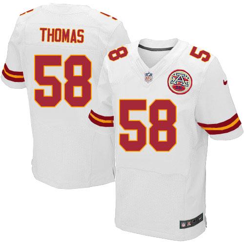 Nike Chiefs 58 Derrick Thomas White Elite Jersey