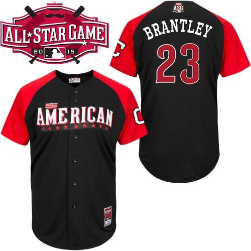 American League Indians 23 Brantley Black 2015 All Star Jersey