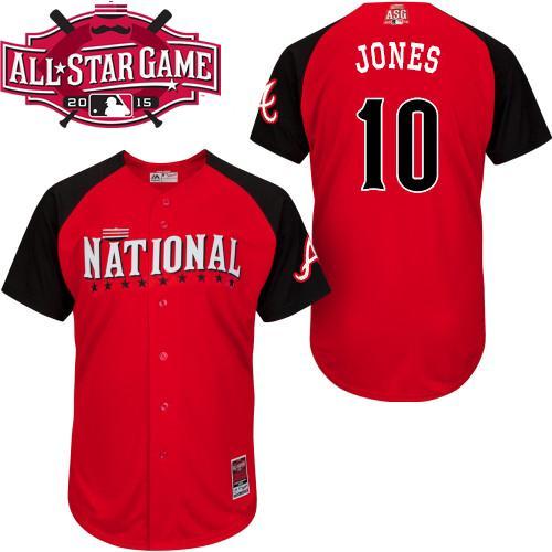 National League Braves 10 Jones Red 2015 All Star Jersey