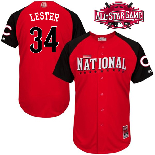 National League Cubs 34 Lester Red 2015 All Star Jersey