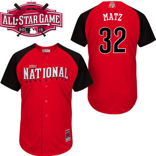 National League Mets 32 Matz Red 2015 All Star Jersey