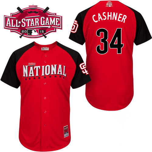 National League Padres 34 Cashner Red 2015 All Star Jersey