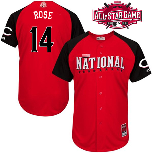National League Reds 14 Rose Red 2015 All Star Jersey