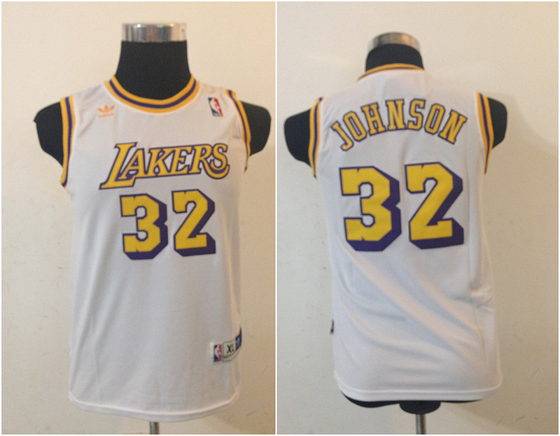 Lakers 32 Johnson White New Revolution 30 Youth Jersey - Click Image to Close