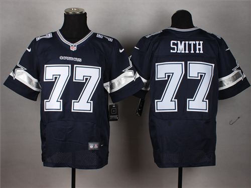 Nike Cowboys 77 Tyron Smith Blue Elite Jersey