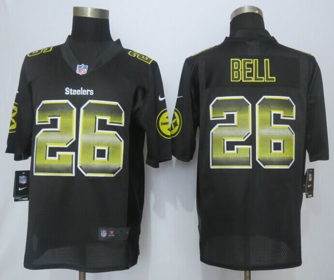Nike Steelers 26 Le'Veon Bell Black Pro Line Fashion Strobe Jersey
