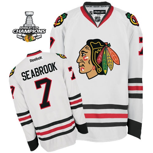 Blackhawks 7 Seabrook White 2015 Stanley Cup Champions Jersey