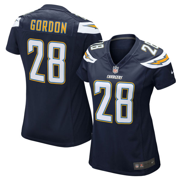 Nike Chargers 28 Melvin Gordon Navy Blue Women Game Jersey
