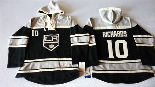 Kings 10 Mike Richards Black All Stitched Hooded Sweatshirt