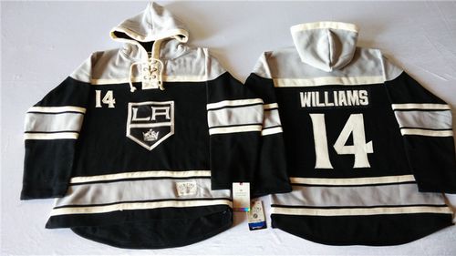 Kings 14 Justin Williams Black All Stitched Hooded Sweatshirt