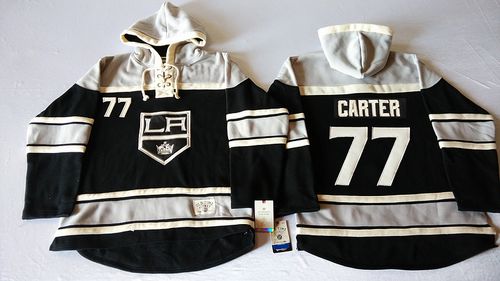 Kings 77 Jeff Carter Black All Stitched Hooded Sweatshirt