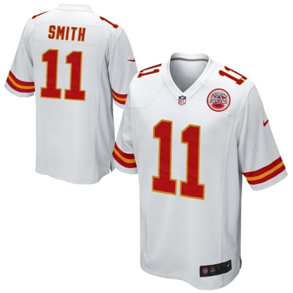 Nike Chiefs 11 Alex Smith White Youth Game Jersey