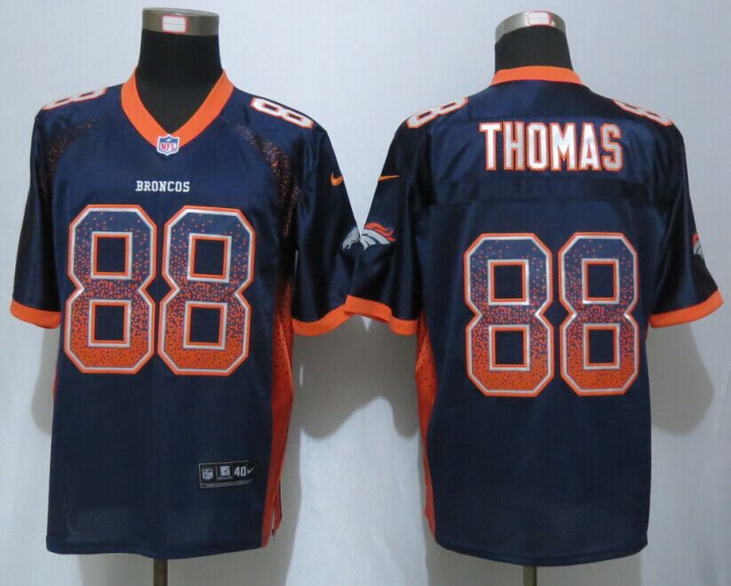 Nike Broncos 88 Demaryius Thomas Blue Drift Fashion Elite Jersey