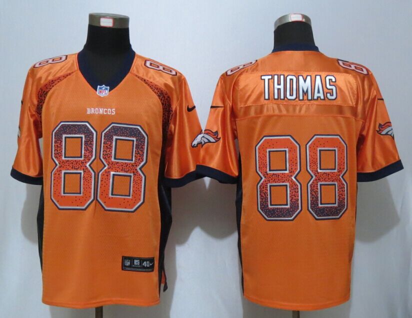 Nike Broncos 88 Demaryius Thomas Orange Drift Fashion Elite Jersey