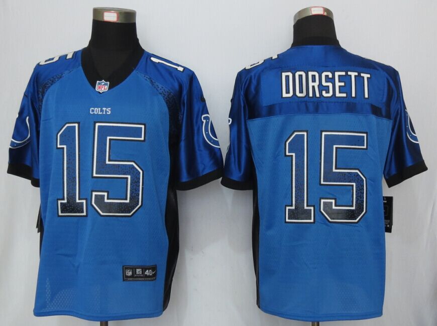Nike Colts 15 Phillip Dorsett Blue Drift Fashion Elite Jersey