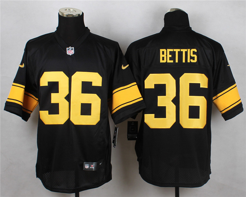 Nike Steelers 36 Jerome Bettis Black Pro Line Elite Jersey