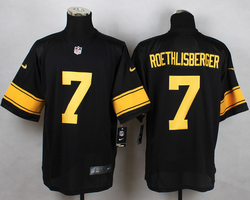 Nike Steelers 7 Ben Roethlisberger Black Pro Line Elite Jersey