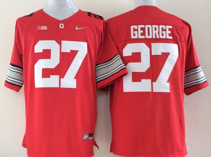 Ohio State Buckeyes 27 George Red College Jerseys