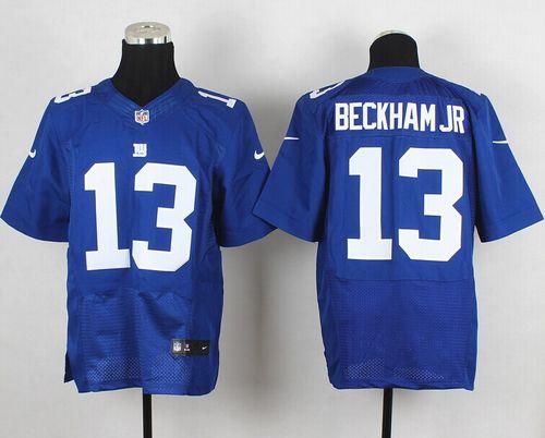 Nike Giants 13 Odell Beckham Blue Elite Jersey