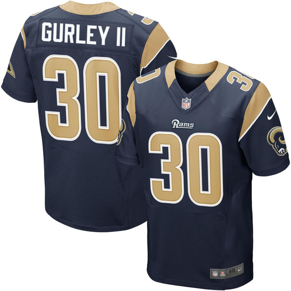 Nike Rams 30 Todd Gurley II Blue Elite Jersey