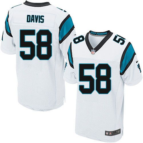 Nike Panthers 58 Thomas Davis White Elite Jersey
