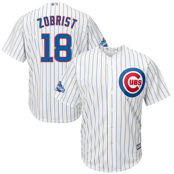 Cubs 18 Ben Zobrist White 2016 World Series Champions New Cool Base Jersey