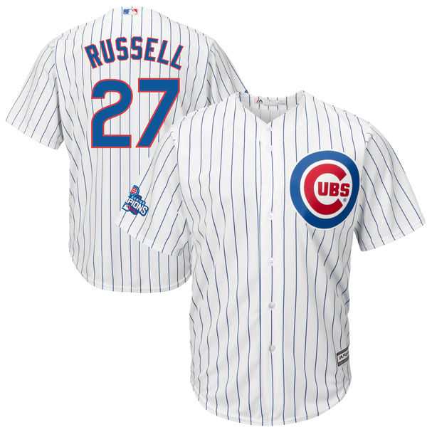 Cubs 27 Addison Russell White 2016 World Series Champions New Cool Base Jersey
