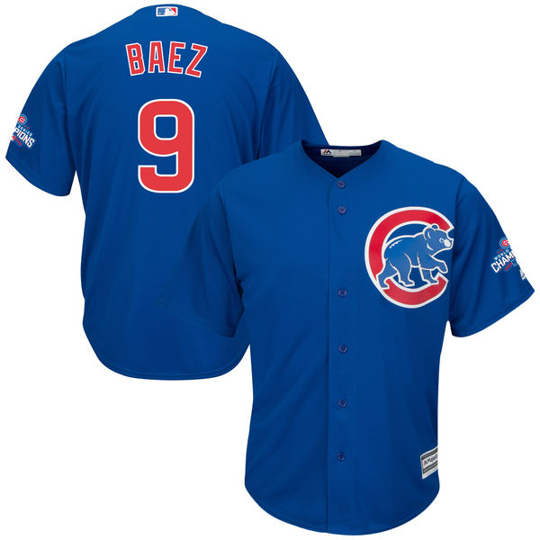 Cubs 9 Javier Baez Royal 2016 World Series Champions New New Cool Base Jersey