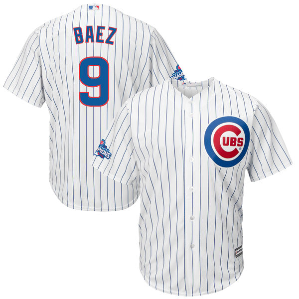 Cubs 9 Javier Baez White 2016 World Series Champions New Cool Base Jersey
