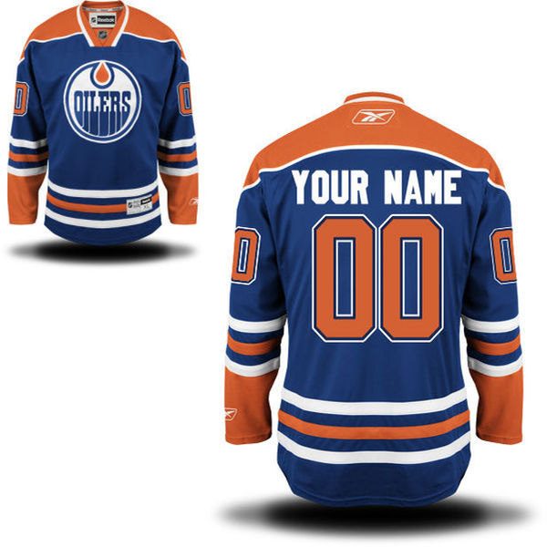 Edmonton Oilers Royal Blue Men's Premier Home Custom Jersey