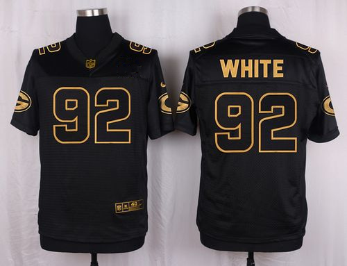 Nike Packers 92 Reggie White Pro Line Black Gold Collection Elite Jersey