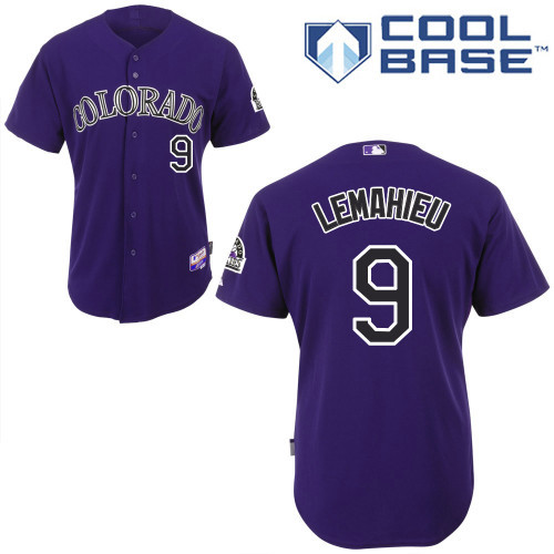 Rockies 9 DJ LeMahieu Purple Cool Base Jersey Rockies 9 DJ LeMahieu Purple Cool Base Jersey