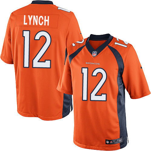 Nike Broncos 12 Paxton Lynch Orange Youth Game Jersey - Click Image to Close