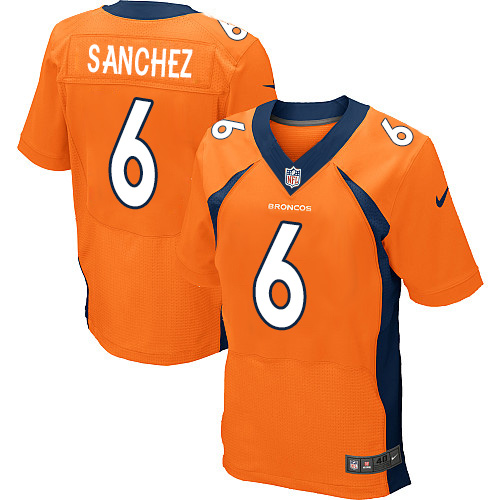 Nike Broncos 6 Mark Sanchez Orange Elite Jersey