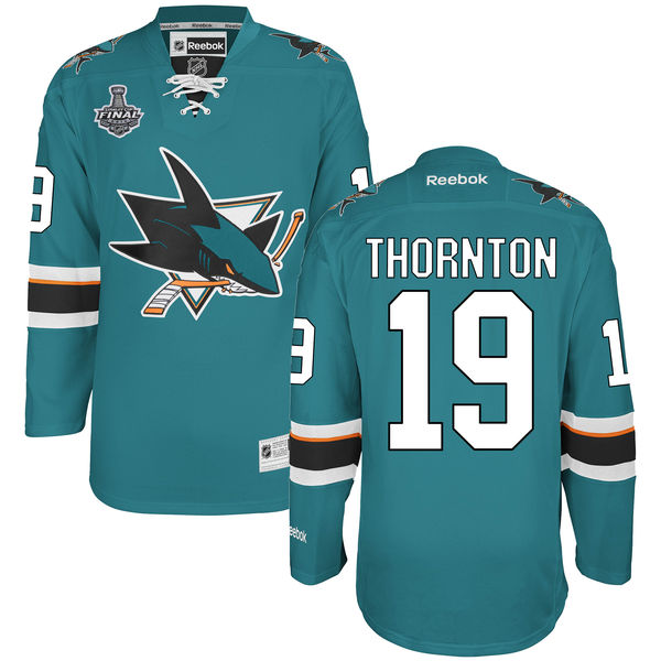 Sharks 19 Joe Thornton Teal 2016 Stanley Cup Final Bound Reebok Jersey