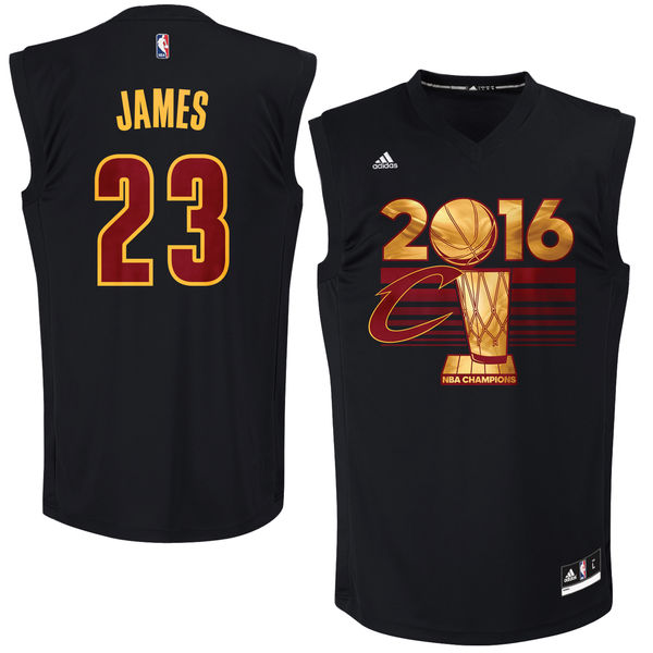 Cavaliers 23 Lebron James Black 2016 NBA Finals Champions Jersey