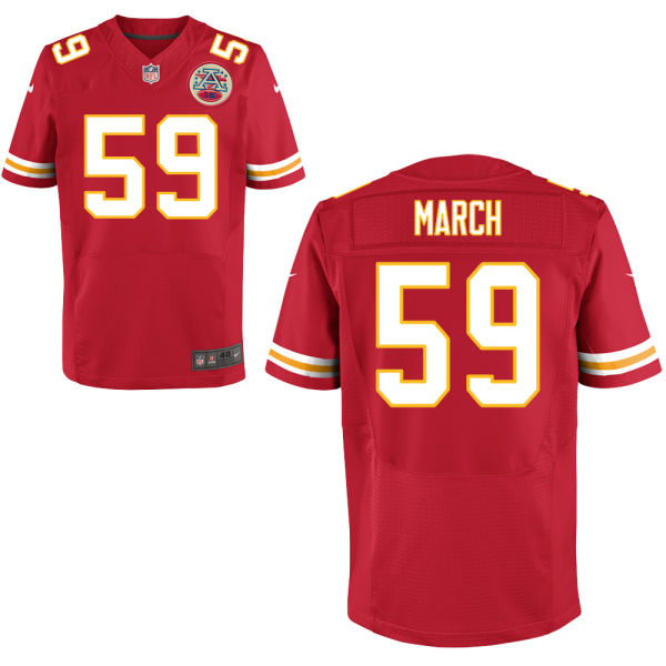 Nike Chiefs 59 Justin March Red Elite Jersey