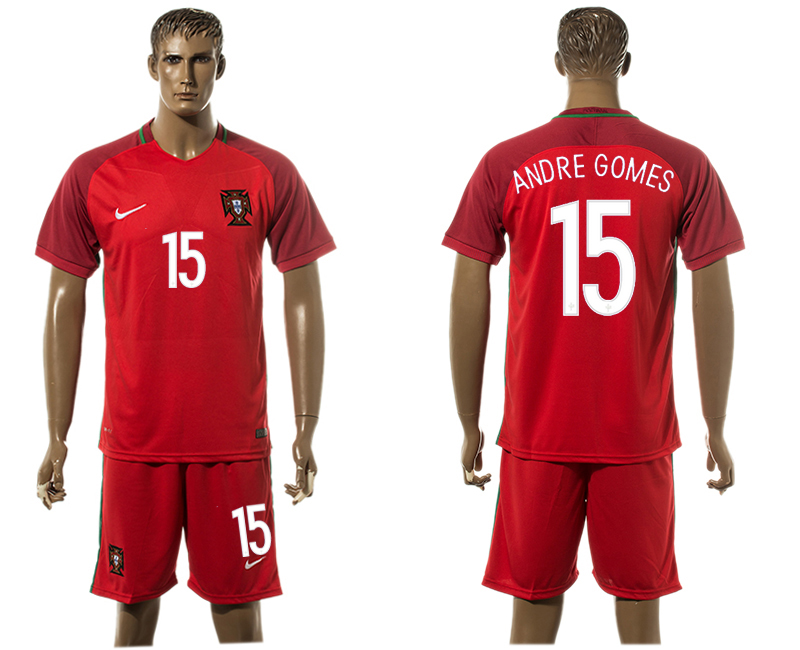 Portugal 15 ANDRE GOMES Home UEFA Euro 2016 Soccer Jersey