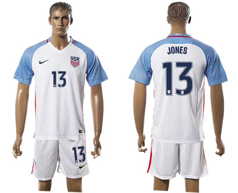 2016-17 USA 13 JONES Home Soccer Jersey 2016-17 USA 13 JONES Home Soccer Jersey