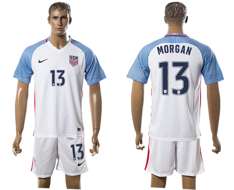 2016-17 USA 13 MORGAN Home Soccer Jersey