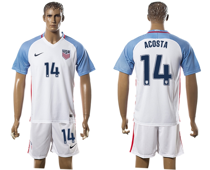 2016-17 USA 14 ACOSTA Home Soccer Jersey