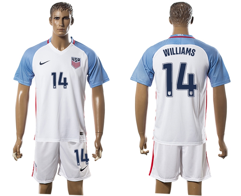 2016-17 USA 14 WILLIAMS Home Soccer Jersey
