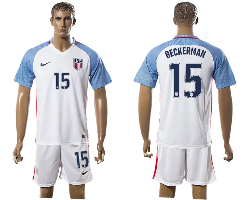 2016-17 USA 15 BECKERMAN Home Soccer Jersey