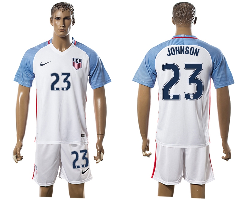 2016-17 USA 23 JOHNSON Home Soccer Jersey