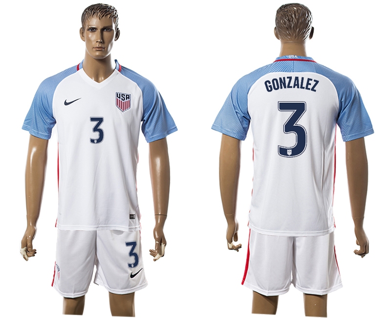 2016-17 USA 3 GONZALEZ Home Soccer Jersey