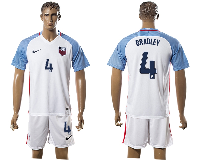 2016-17 USA 4 BRADLEY Home Soccer Jersey